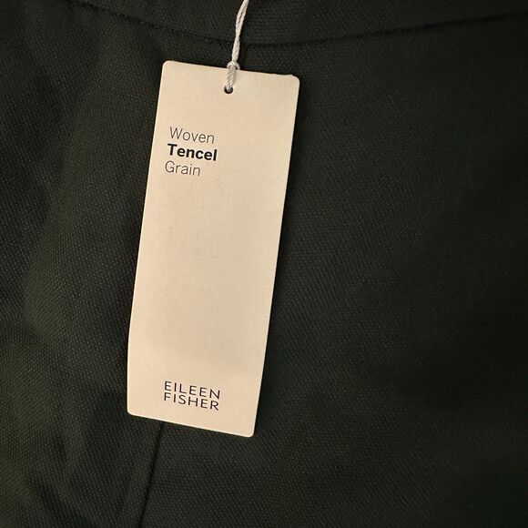 Eileen Fisher Dark Green Woven Tencel Wide Leg Pull on Pants Size XL - NWT - Picture 5 of 7